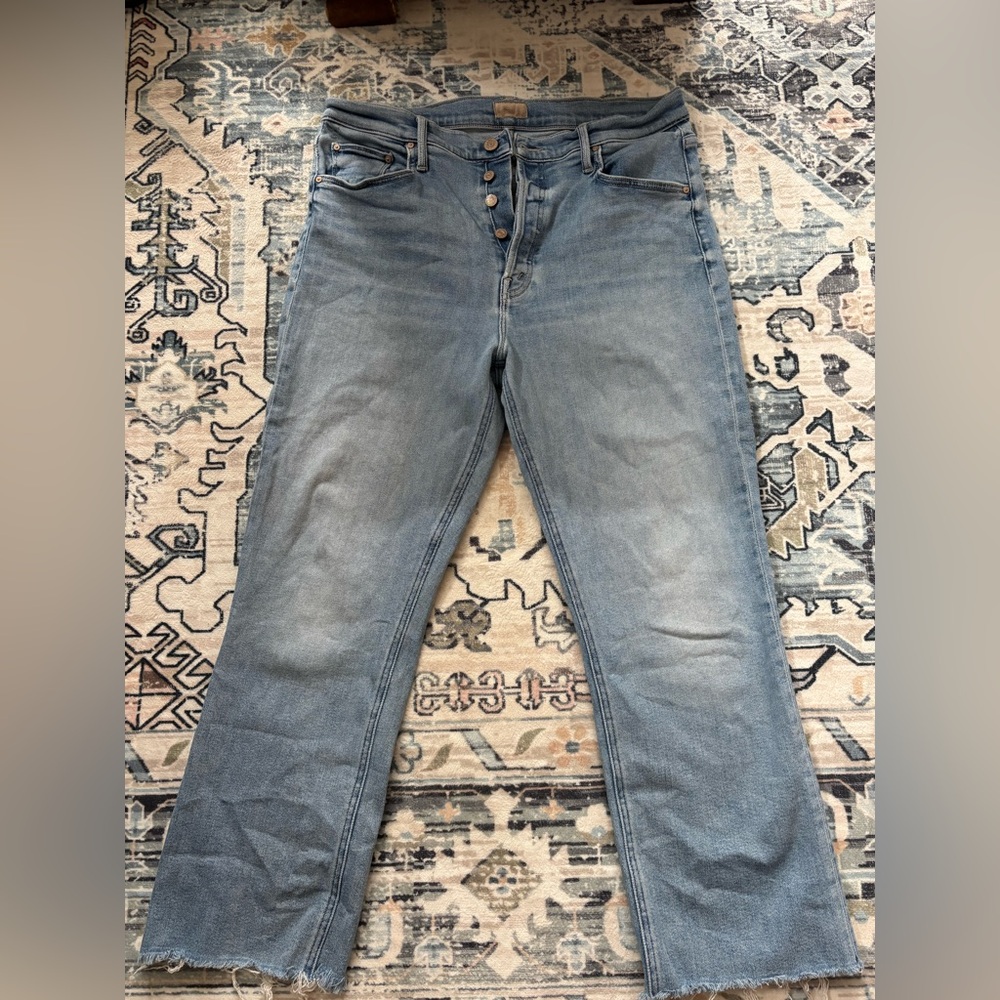 MOTHER Cropped Light Denim Jeans